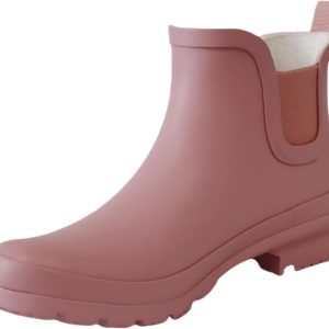 Women's Rubber Rain Boots Waterproof And Anti-slipping Rainboots For Women Comfortable Insoles Stylish Light Ankle Rain Shoes