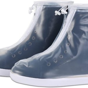 Waterproof Shoe Covers - Boot Covers Shoe Covers for Rain Overshoes Reusable Over Shoes Galoshes Shoe Protectors with Waterproof Zipper Not-Slip Rain Shoe Covers for Women and Men