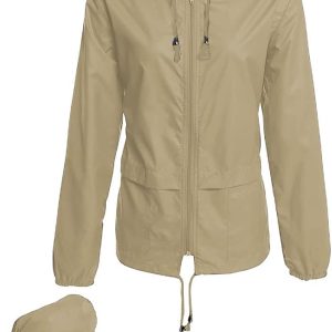 Women's Lightweight Hooded  Waterproof Packable Active Outdoor Rain Jacket (S-3XL)