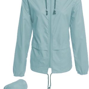 Women's Lightweight Hooded  Waterproof Packable Active Outdoor Rain Jacket (S-3XL)
