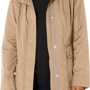 Women's Packable Hooded Rain Jacket With Bow