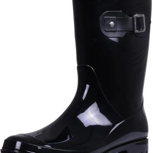 Women's Mid Calf Rain Boots Waterproof Garden Shoes