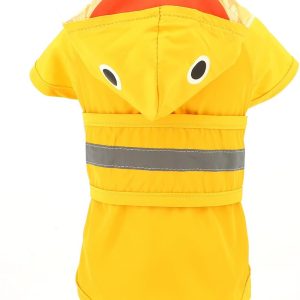 Cute Duck Dog Raincoat with Clear Hood and Harness Hole Adjustable Waterproof Rain Jacket for Small Medium Large Dogs Boy Girl Reflective Pet Poncho, Yellow, S