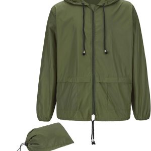 for Men Packable Rain Jacket Waterproof with Hood Outdoor Windbreaker Jackets Lightweight Cycling s