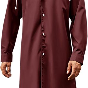 Men's Rain Jacket With Hood Classic Windbreaker Waterproof Lightweight Outdoor Active Long Trench Coat