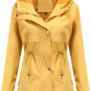 Women's Rain Jacket Waterproof Hooded Windbreaker Lightweight Trench Coat Active Outdoor  With Hood