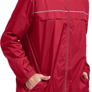 Men's Rain Jacket Waterproof Lightweight Windbreaker with Hood Outdoor  for Hiking Running Travel